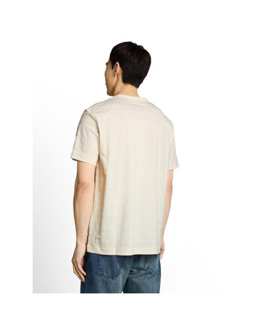 Tom Tailor Striped Structured T-Shirt in het White voor heren