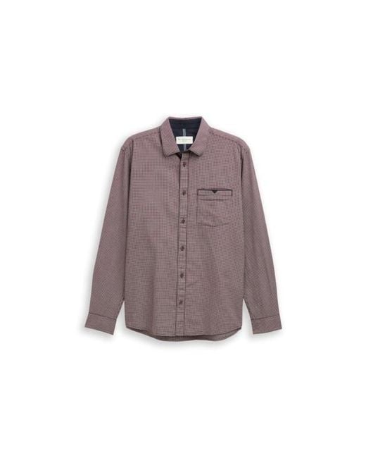 Tom Tailor Structure Shirt Ls Dessin in het Purple voor heren