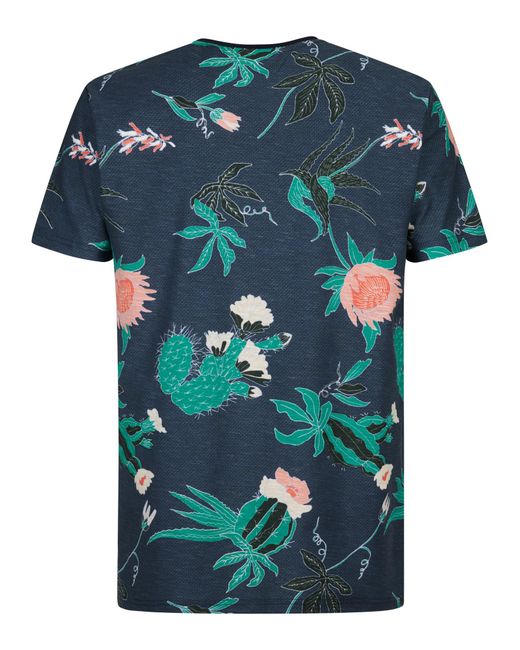 Petrol Industries T-Shirt Met All-Over Print Carbón in het Blue voor heren