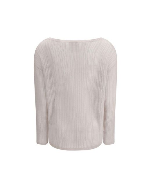 Allude Witte Kasjmier Sweater in het Gray