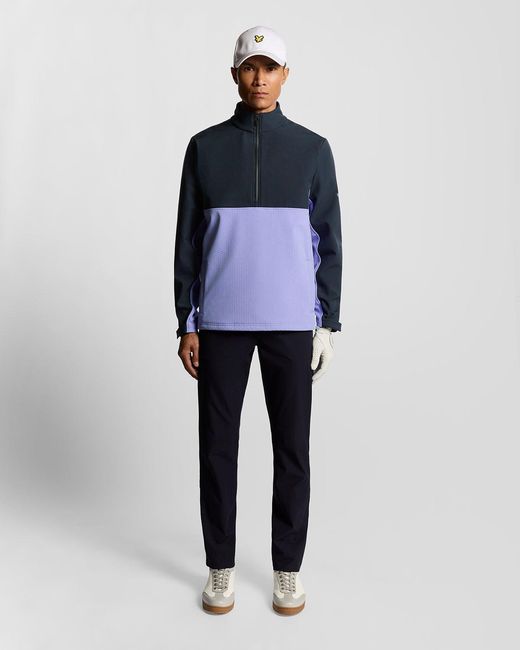 Lyle & Scott Golf Half Zip Windjammerjack in het Blue voor heren