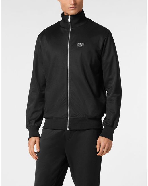 Philipp Plein Sweatjack Iconic Plein in het Black voor heren
