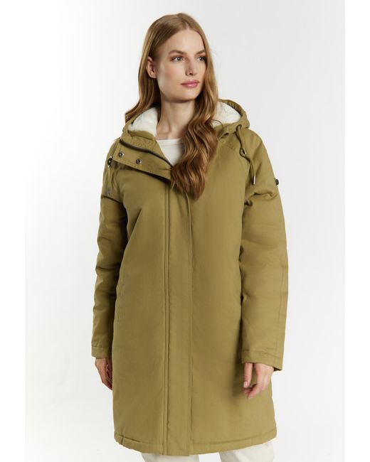 Dreimaster Winter Parka Dames Lichte Olijf in het Green