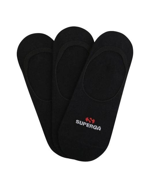 Superga Black Ladies No Show Socks (Pack Of 3)