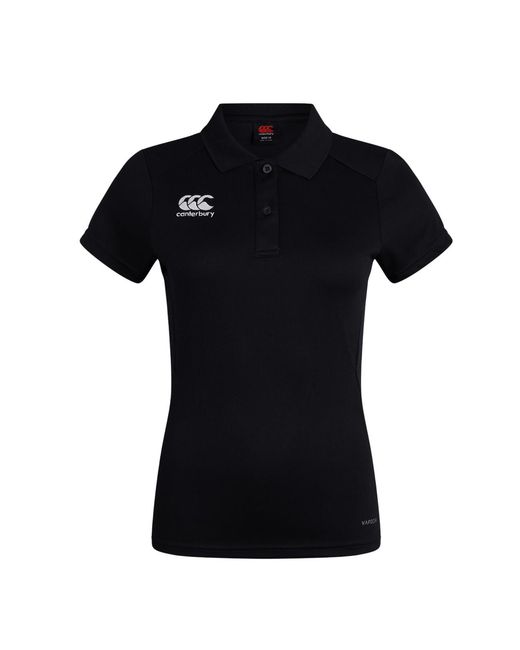 Canterbury Black Ladies Club Quick Dry Logo Polo Shirt