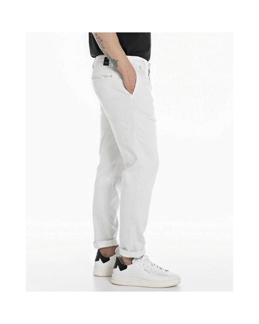 Replay Benni Hyperflex Chino in het Gray voor heren