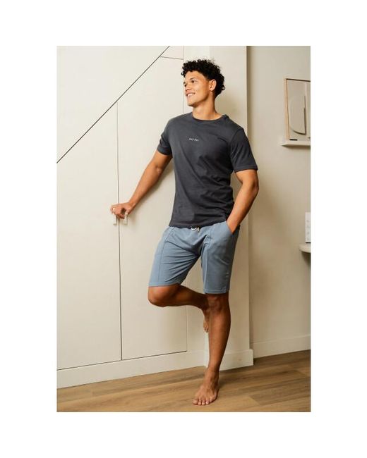 Phil & Co. Berlin Shortama Korte Pyjama Set Grijs Heyhey in het Blue voor heren