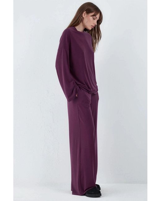 Busem Purple Pull On Straight Leg Pants