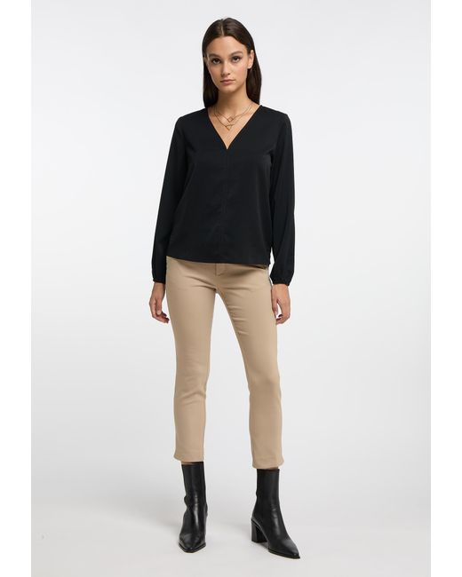 RISA Klassieke Blouse Met Lange Mouwen Lymoa in het Black
