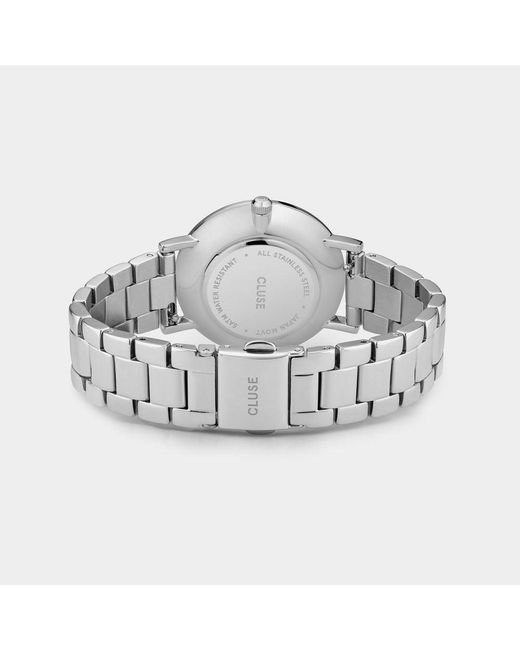 Cluse Metallic Silberne Edelstahl-Armbanduhr