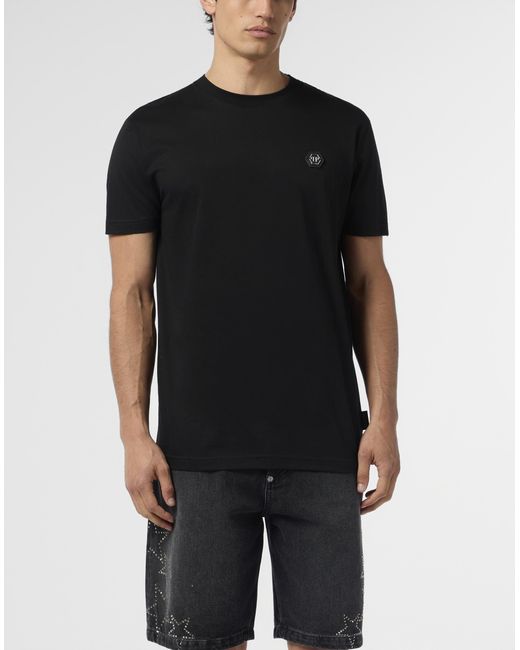 Philipp Plein Round Neck T-Shirt Basic in het Black voor heren