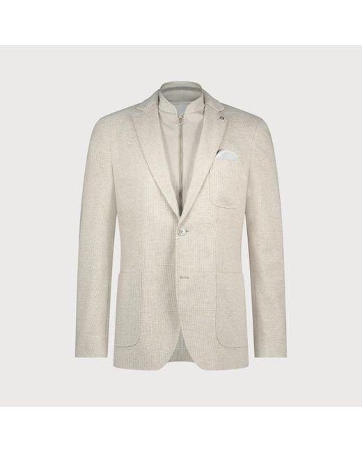 BLUE INDUSTRY Het Jersey Colbert in het Natural voor heren