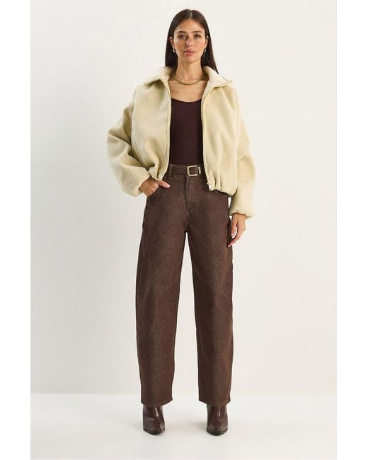 Bianco Lucci Natural High Waist Baggy Denim Pants