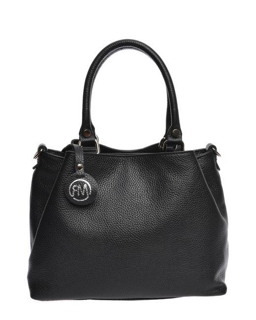 Roberta M Black Rindsledertasche