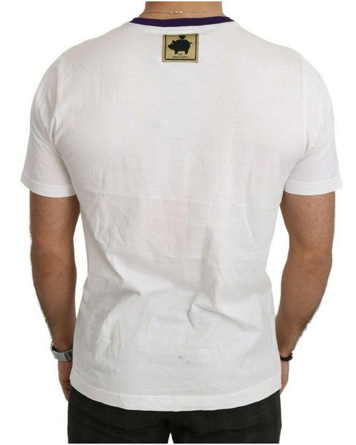 Dolce & Gabbana Wit Katoenen Top Super Power Pig T-shirt in het White voor heren