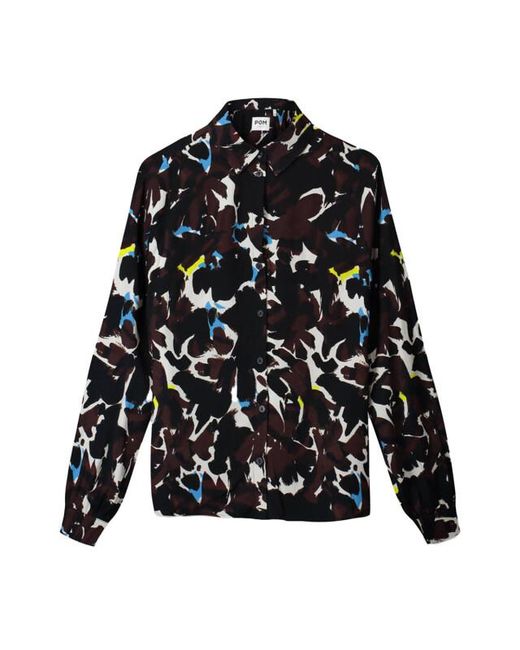 Pom Blouse Lange Mouw Sp9708 in het Black