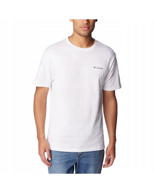 Columbia White Basic Logo T-Shirt for men