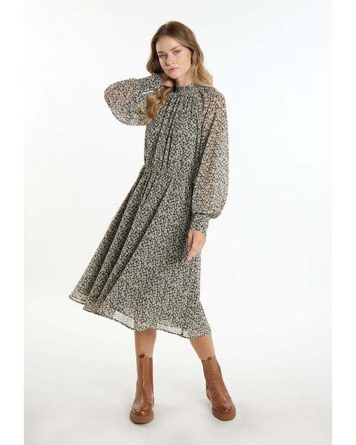 Dreimaster Jurk Dames Groen/beige in het Gray