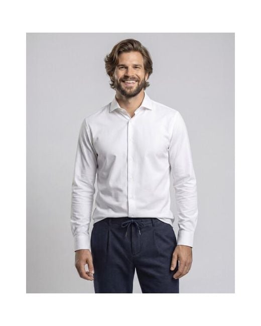 Campbell Casual Overhemd in het White voor heren