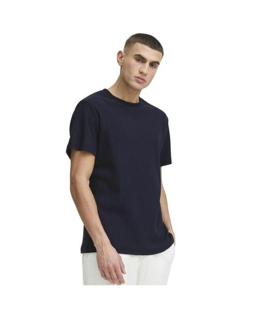 Solid Solid Casual T-Shirt in het Blue voor heren
