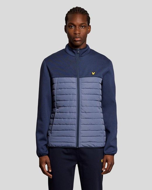 Lyle & Scott Blue Sports Hybrid Fleece Jacket for men