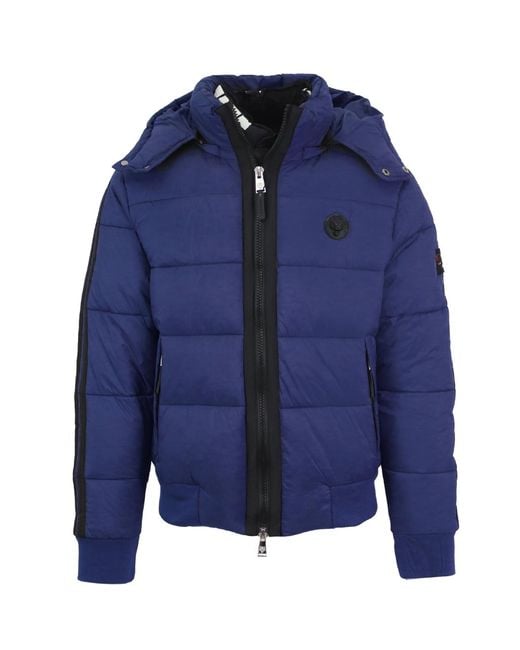 Philipp Plein Blue Padded Taped Sleeve Jacket Polyamide for men