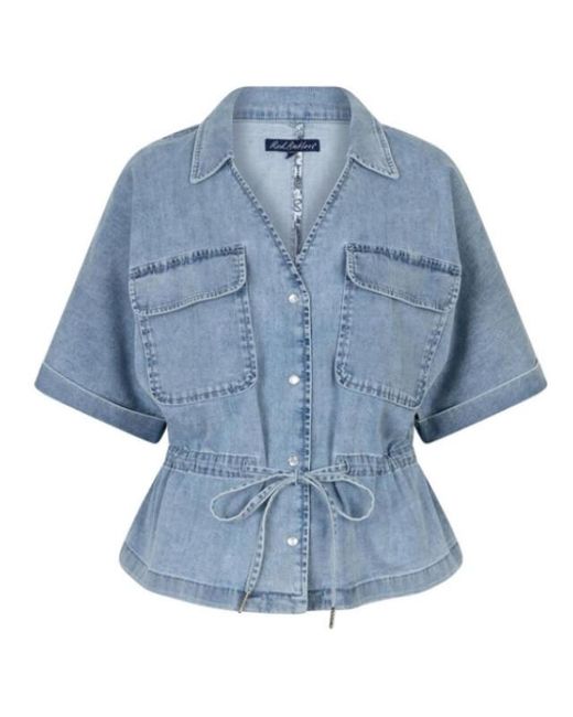 Red Button Drew Drawstring Denim Light Stone in het Blue