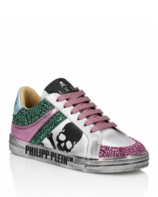 Philipp Plein Lage Sneakers Skull in het Pink