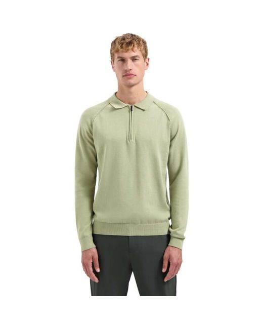 No Excess Pullover Polo Half Zip Solid Light Moss in het Green voor heren