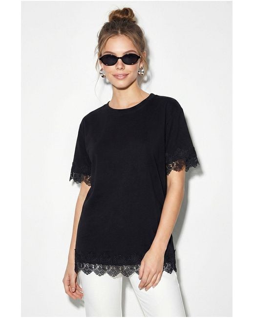 Bianco Lucci Blue Oversized Crew Neck Cotton T-Shirt