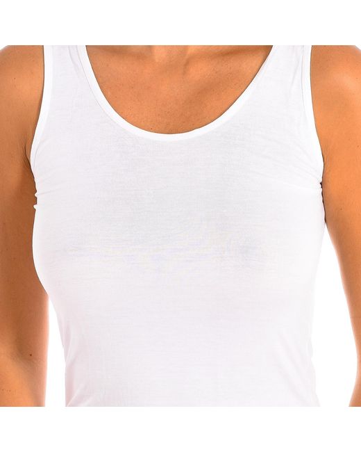 Q En White Bamboo Wide Strap Undershirt Q701 for men