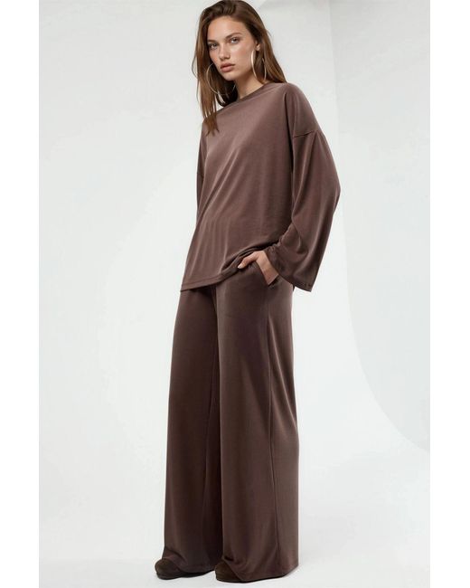 Busem Brown Pull On Straight Leg Pants
