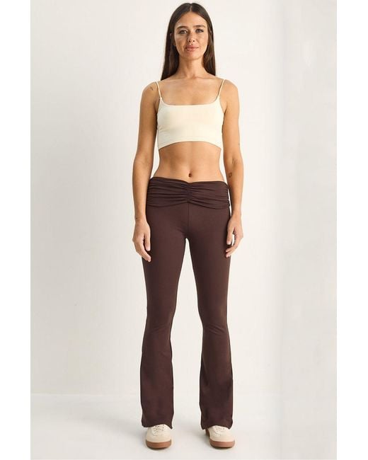 Bianco Lucci Natural High-Waist Flare Leggings