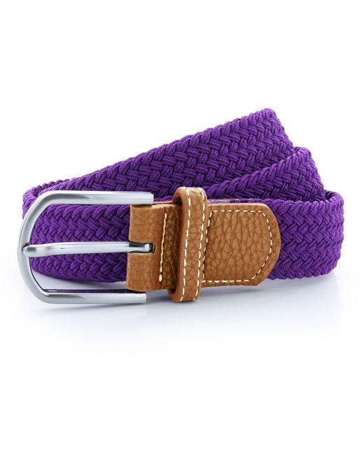 Asquith & Fox Purple Woven Braid Stretch Belt for men