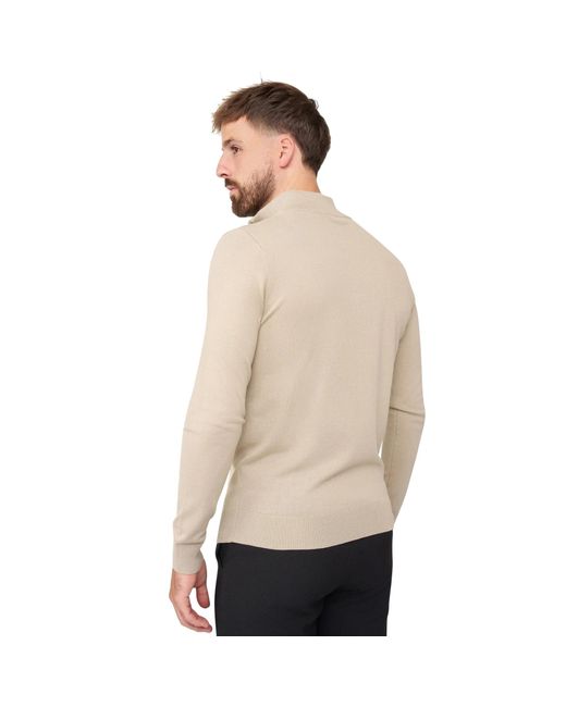 SOLUTION Trui Simon Zipper Knit in het Natural voor heren
