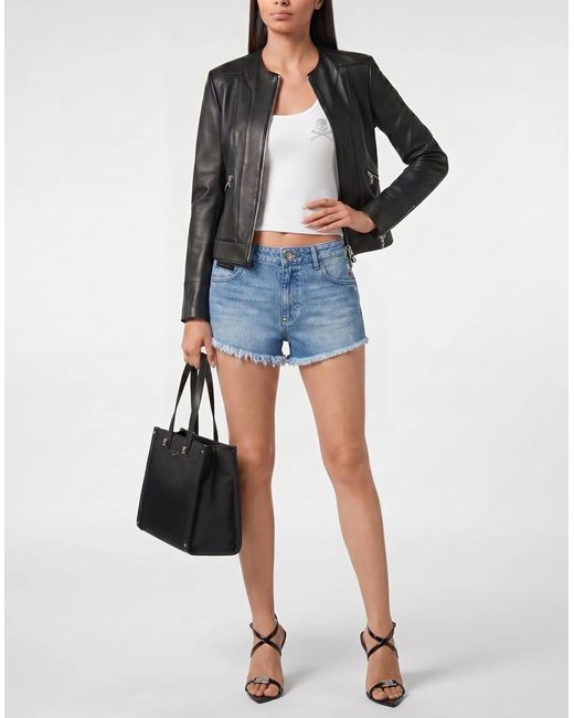 Philipp Plein Blue Hot Pants Basic