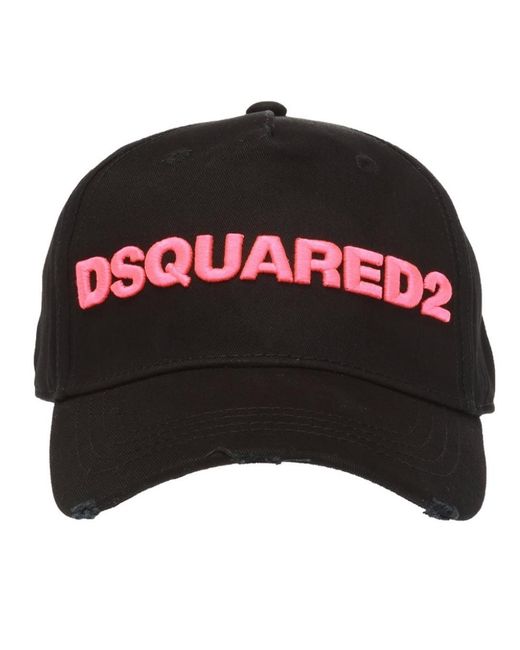DSquared² Rosa Gesticktes Logo Cap in Black für Herren