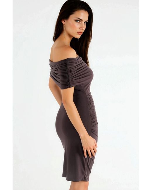 Hiccup Brown Strapless Bodycon Sandy Mini Dress