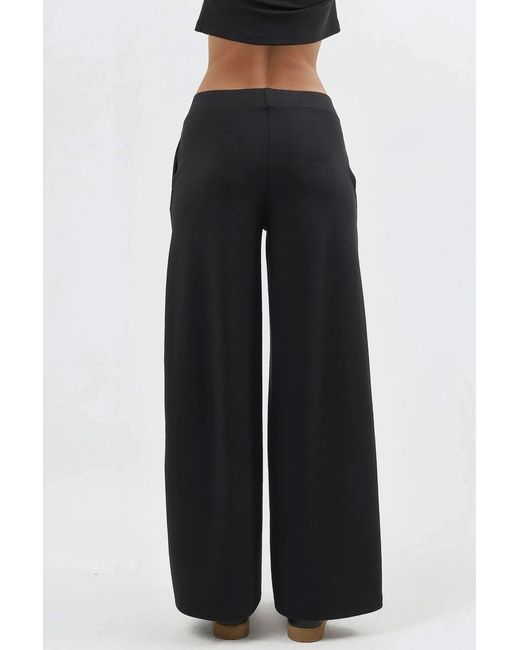 Busem Elastische Taille Wijde Broek in het Black