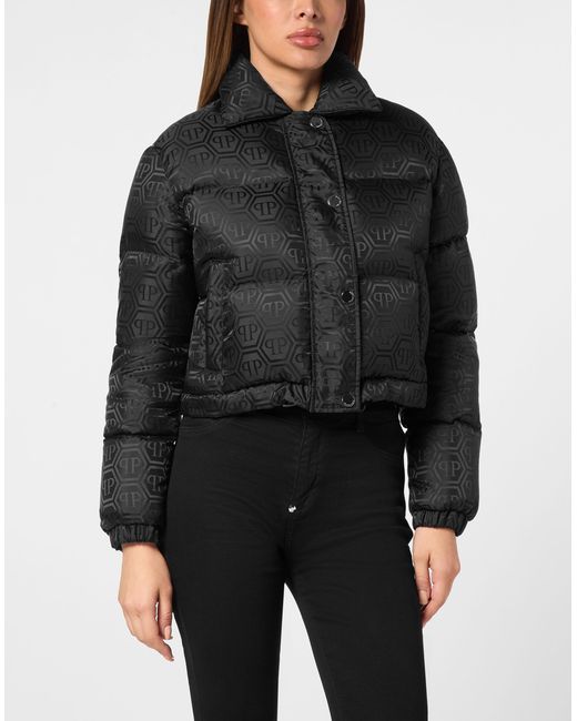 Philipp Plein Donsjack Monogram in het Black