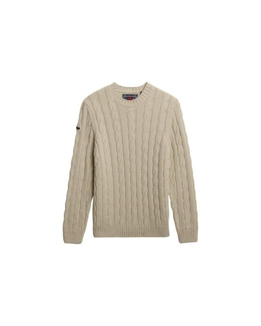 Superdry Jacob Cable Trui in het Natural voor heren