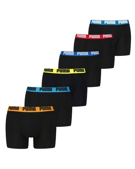 PUMA Basic Boxer 6P Ecom Boxershorts in het Black voor heren