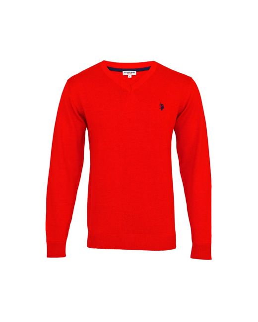 U.S. POLO ASSN. V-Hals Pullover in het Red voor heren