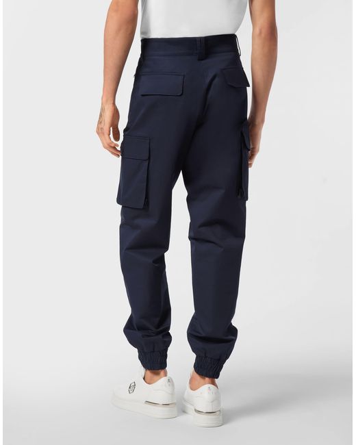 Philipp Plein Basic Cargo Joggers in het Blue voor heren