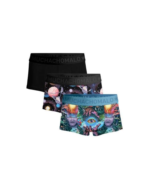 MUCHACHOMALO 3-Pack Trunks Inner Outer Space in het Black voor heren