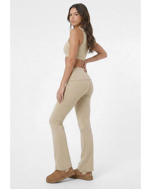 Basiclo Fold Over Pants in het Natural