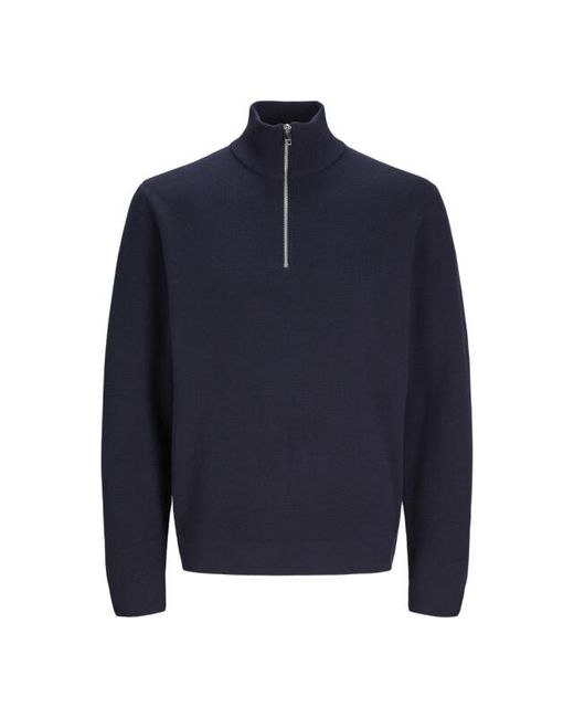 Jack & Jones Jprblamilano Stitch Knit Half Zip S 12259664 Night Sky in het Blue voor heren