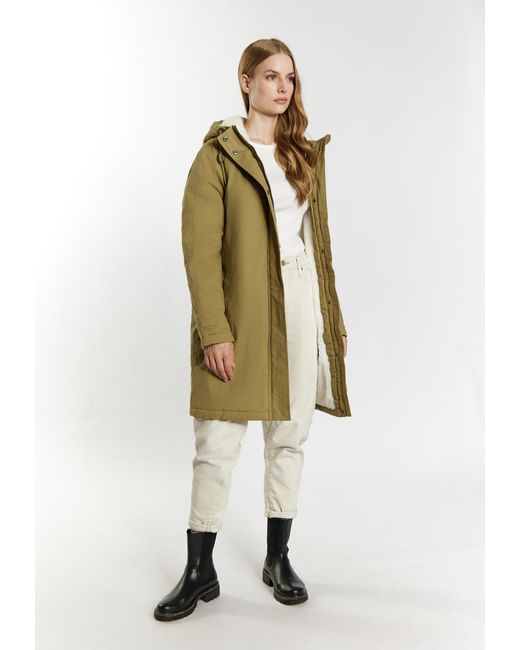 Dreimaster Winter Parka Dames Lichte Olijf in het Green