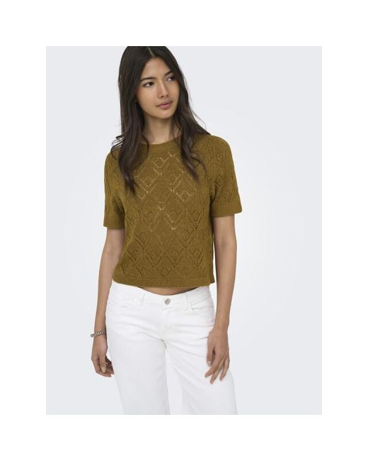 ONLY Onlsunny S/S Structure Pullover Knt in het Green