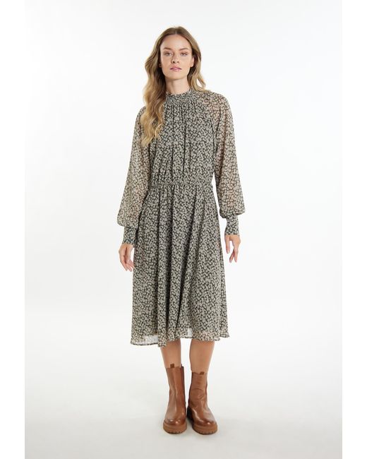 Dreimaster Jurk Dames Groen/beige in het Gray